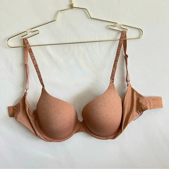 Victoria’s Secret T-shirt Push-Up Full Coverage Size 32 DD Heathered Brown - Picture 3 of 7
